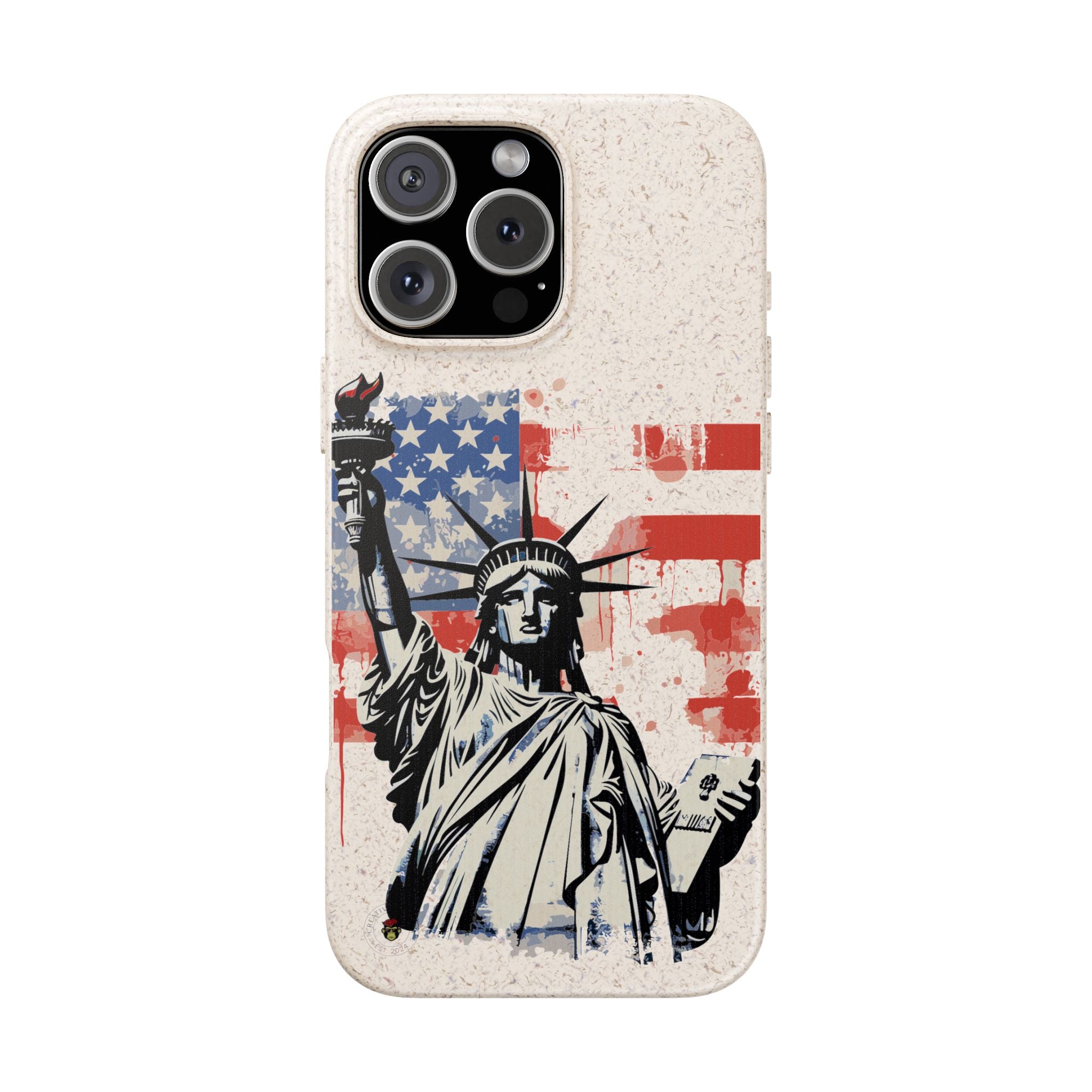 Liberty Statue Biodegradable Phone Case – American Flag Eco iPhone Cover