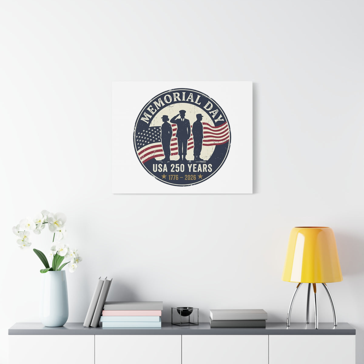 Memorial Day USA 250 Canvas | 1776–2026 Vintage Distressed Americana