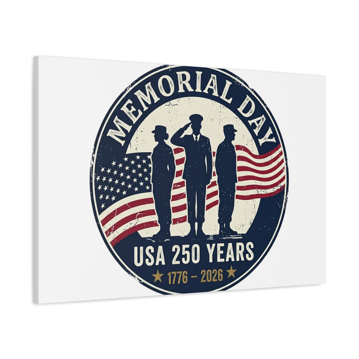 Memorial Day USA 250 Canvas | 1776–2026 Vintage Distressed Americana
