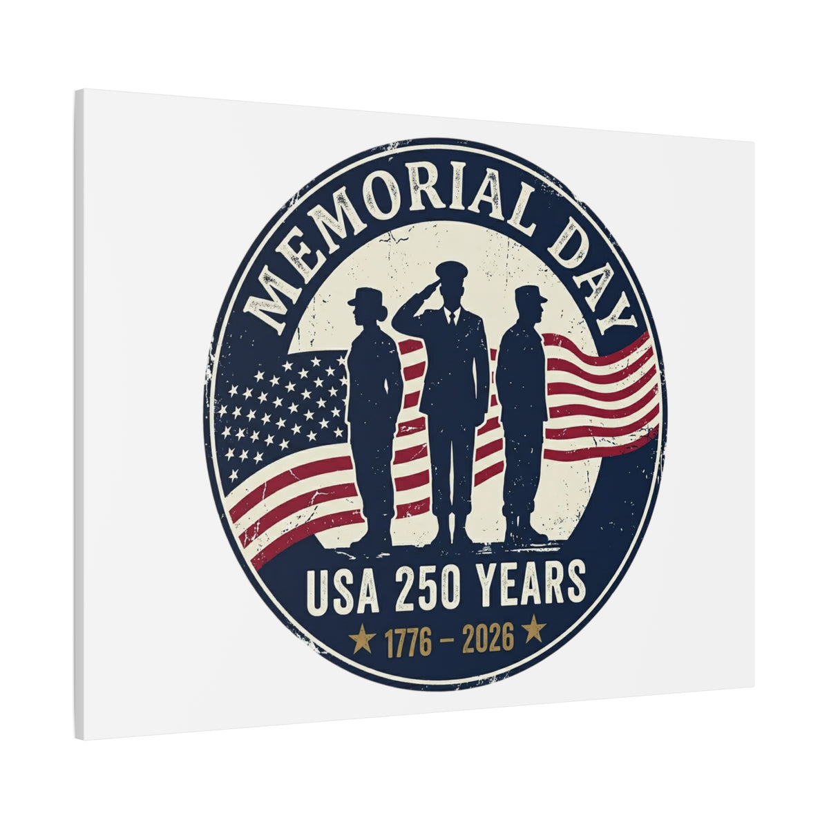 Memorial Day USA 250 Canvas | 1776–2026 Vintage Distressed Americana