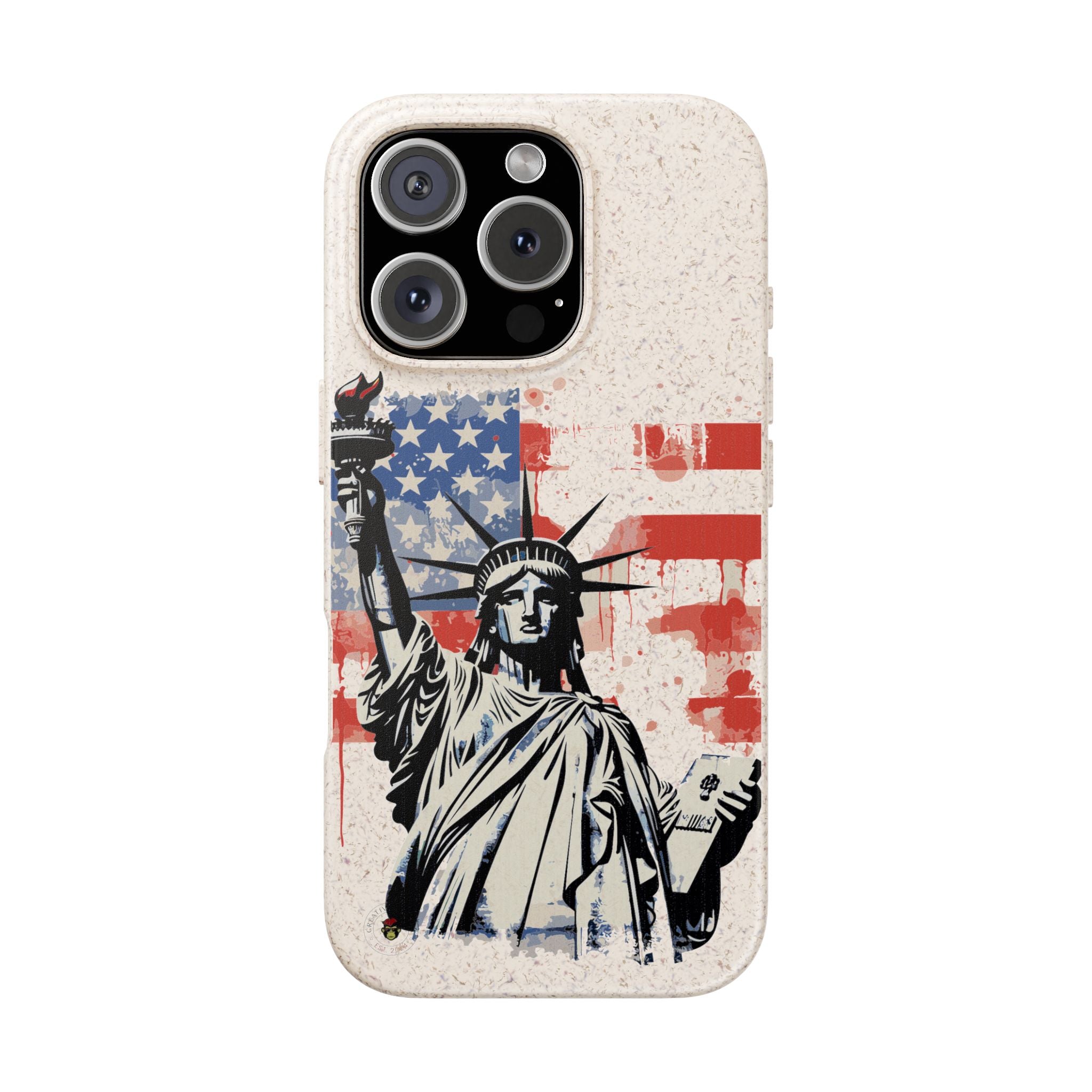 Liberty Statue Biodegradable Phone Case – American Flag Eco iPhone Cover