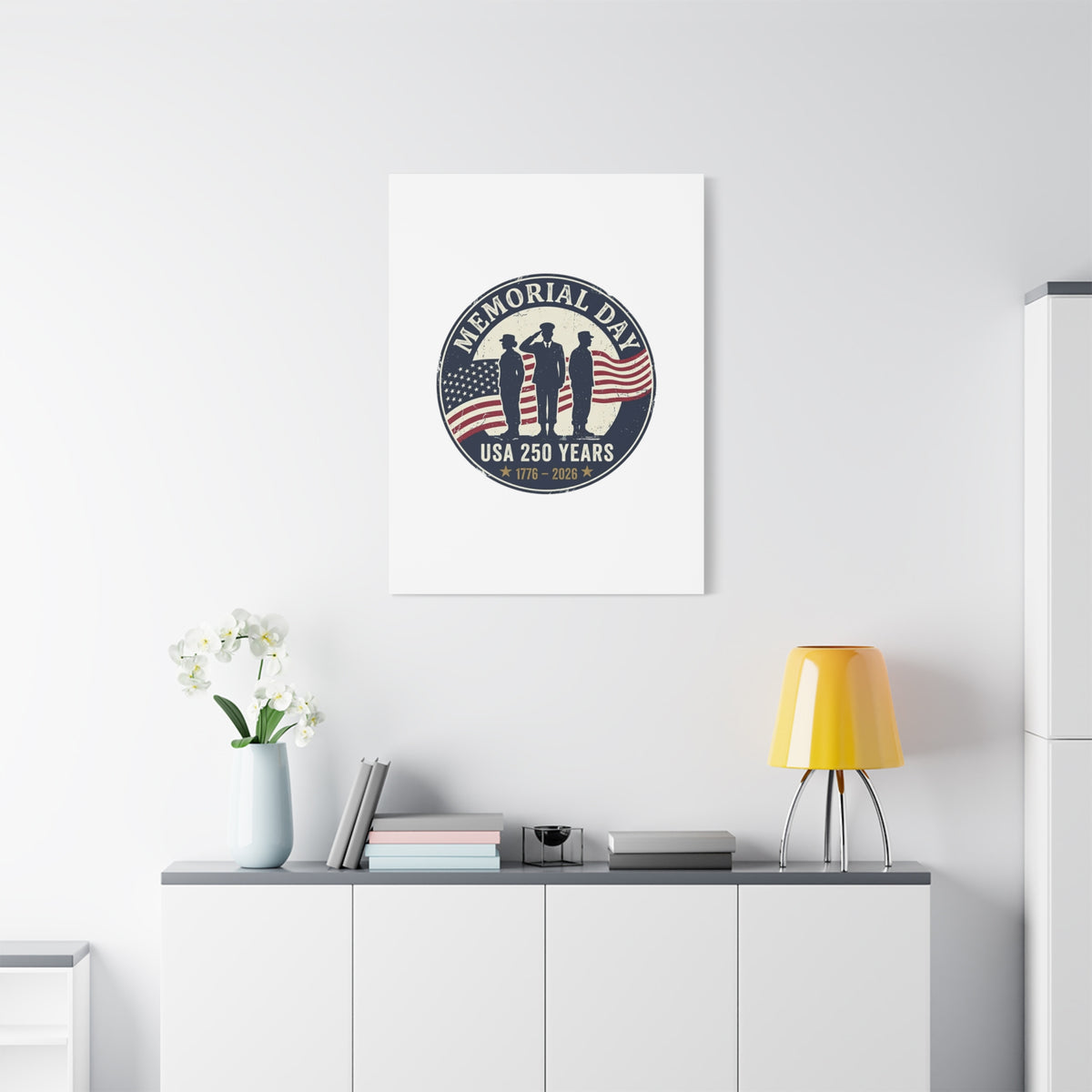 Memorial Day USA 250 Canvas | 1776–2026 Vintage Distressed Americana