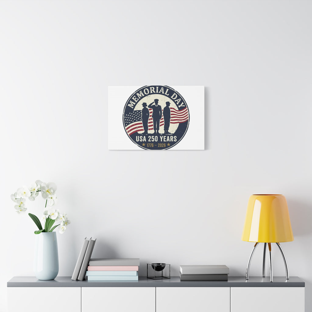 Memorial Day USA 250 Canvas | 1776–2026 Vintage Distressed Americana