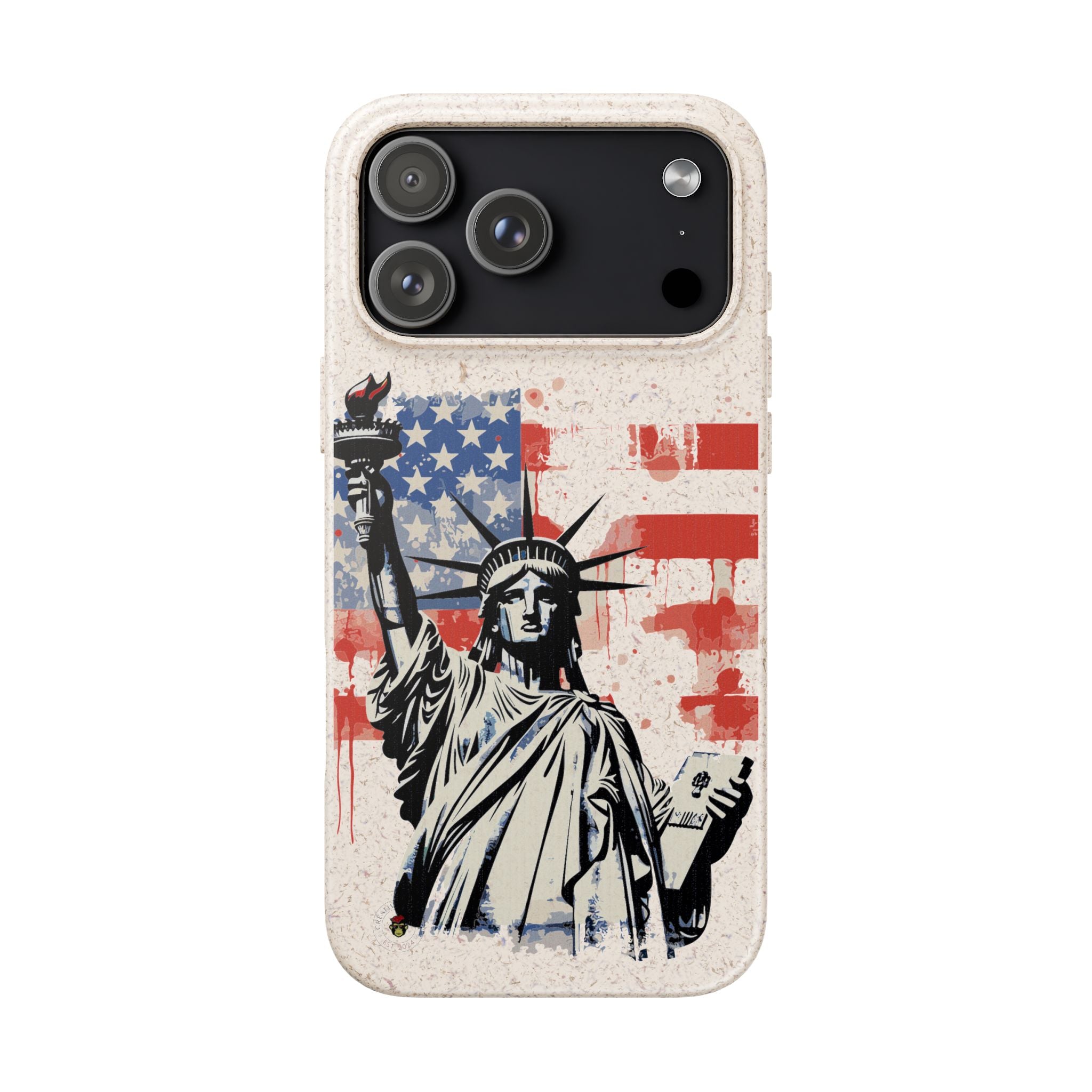 Liberty Statue Biodegradable Phone Case – American Flag Eco iPhone Cover