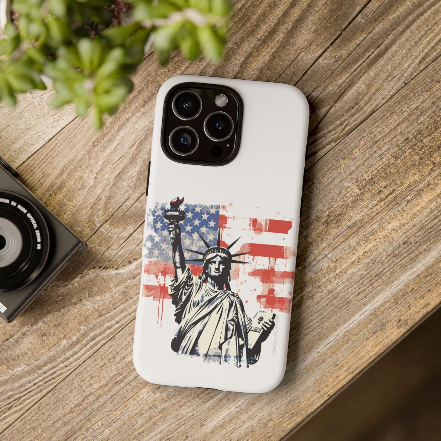 Statue of Liberty Phone Case, Tough Cases, USA Flag Design, Patriotic Phone Accessory, Gift for Independence Day, Memorial Day