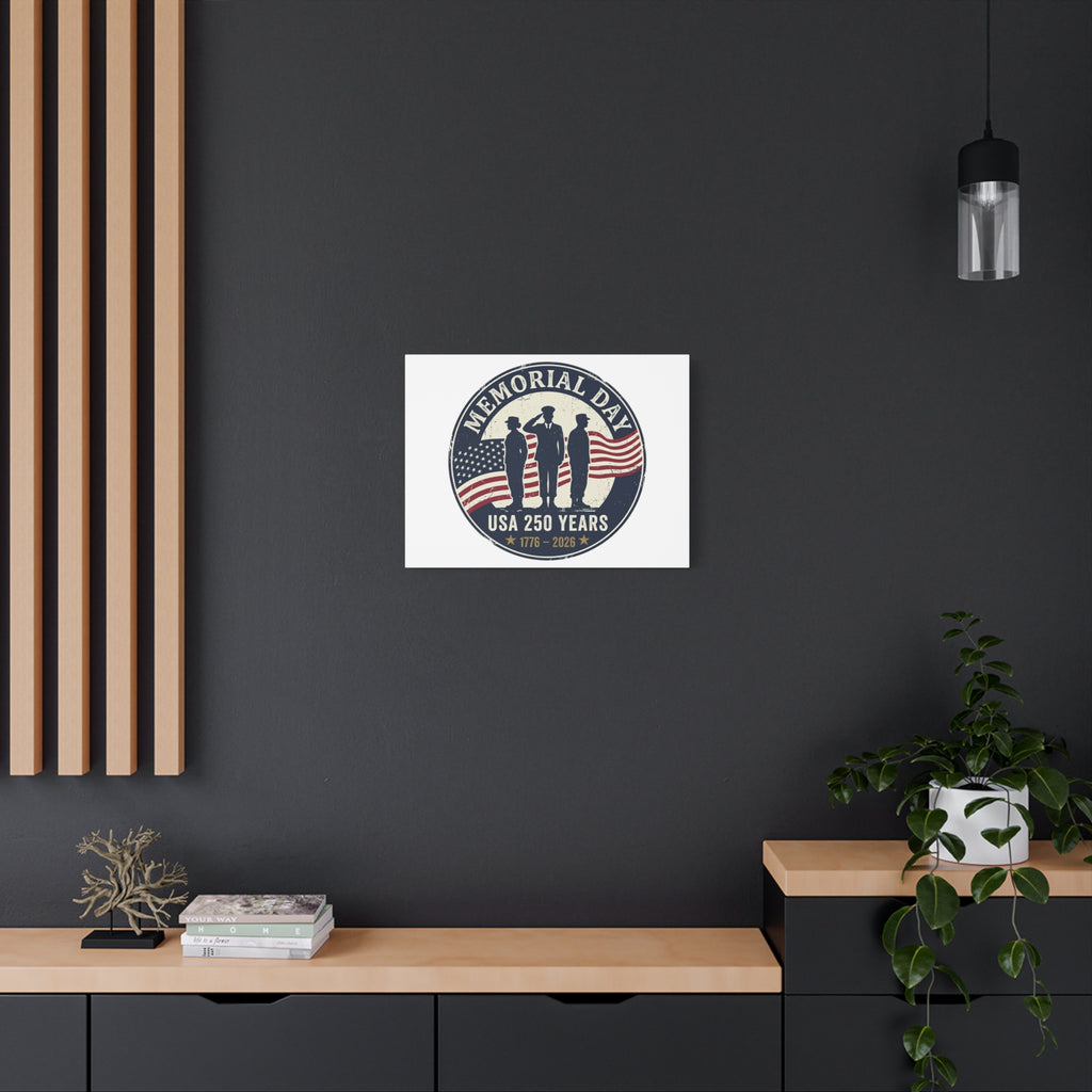 Memorial Day USA 250 Canvas | 1776–2026 Vintage Distressed Americana