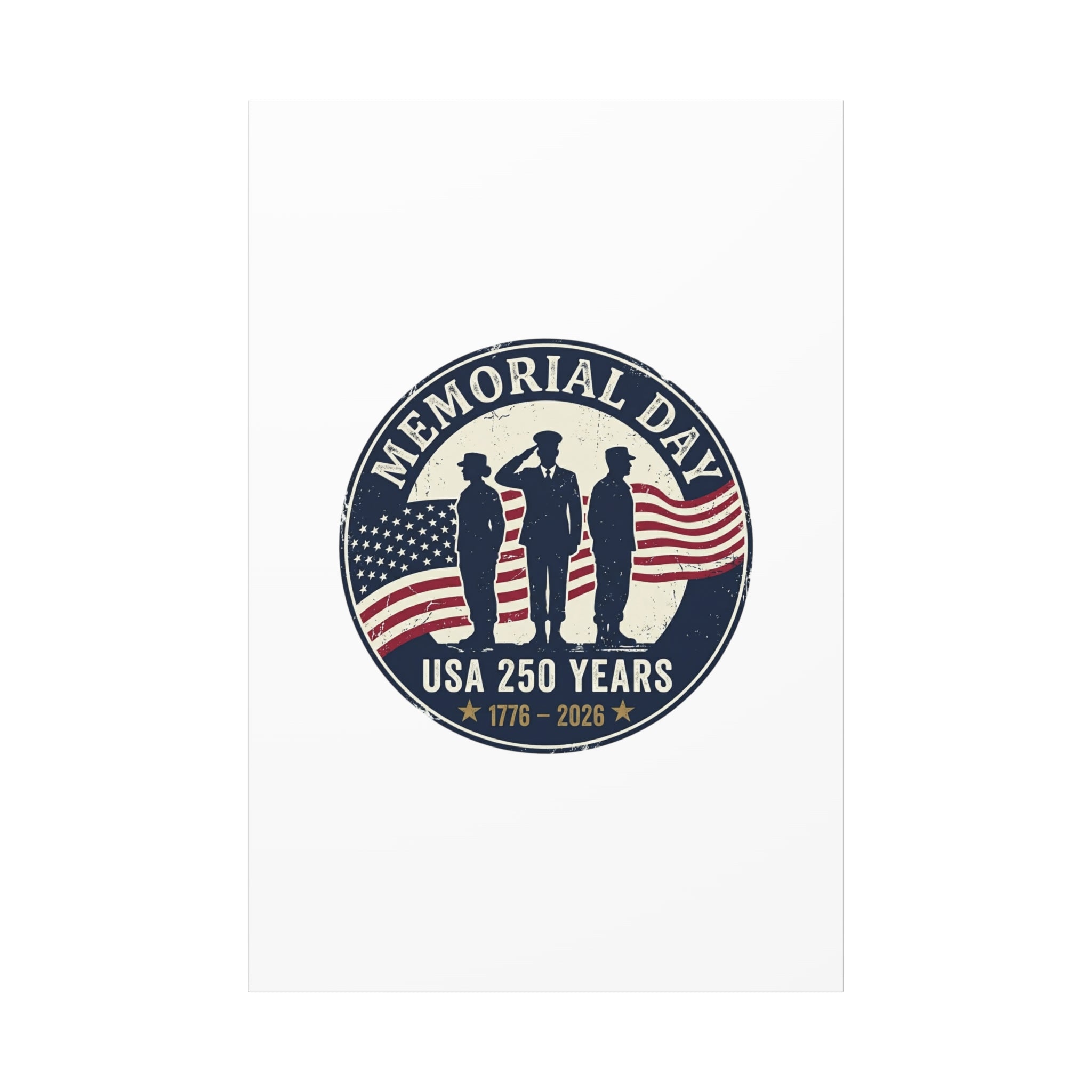 Memorial Day USA 250 Canvas | 1776–2026 Vintage Distressed Americana