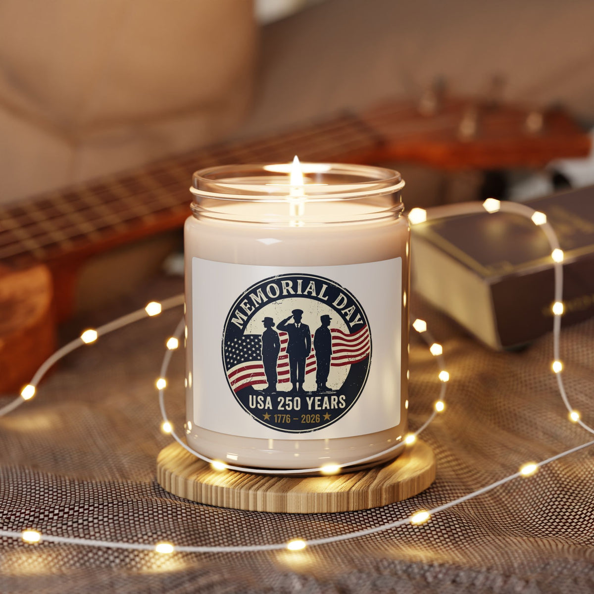 Memorial Day USA 250 Candle | 1776–2026 Vintage Distressed Americana