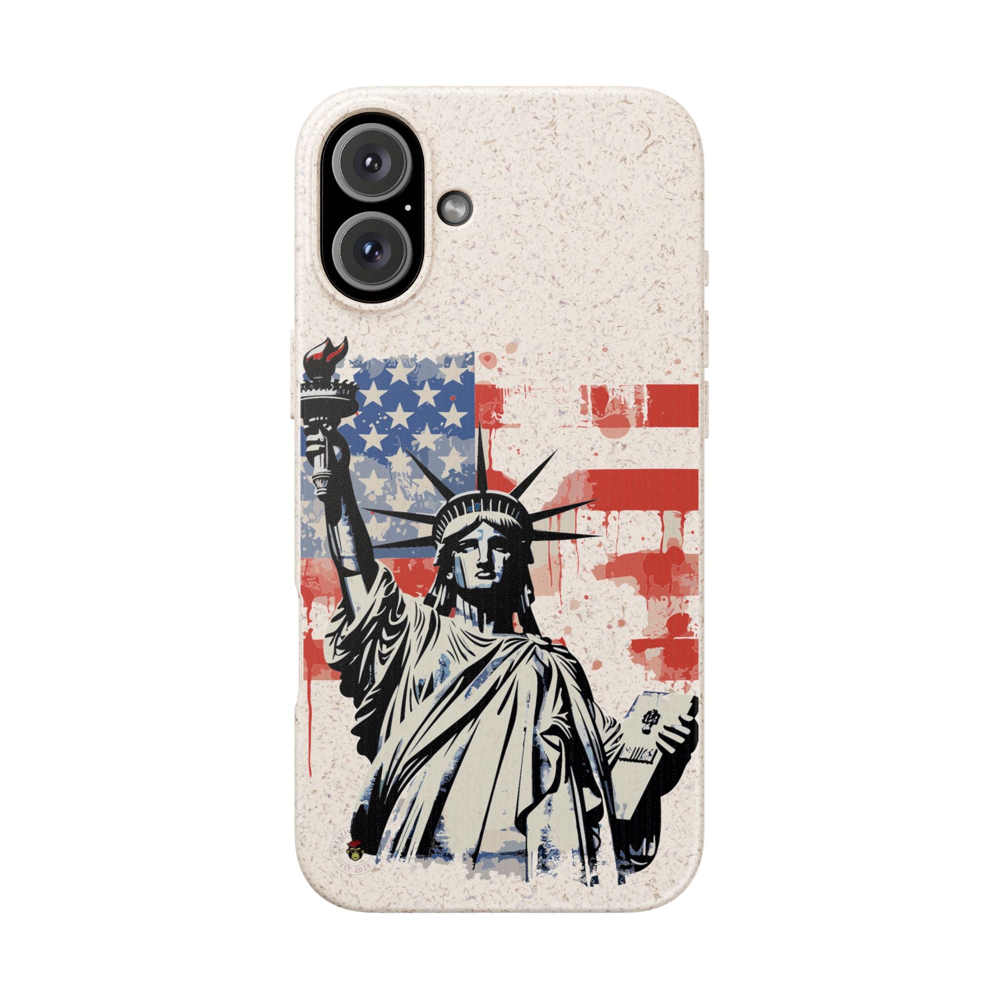 Liberty Statue Biodegradable Phone Case – American Flag Eco iPhone Cover