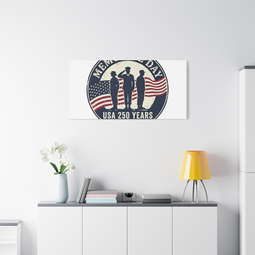 Memorial Day USA 250 Canvas | 1776–2026 Vintage Distressed Americana