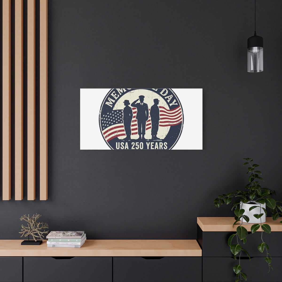 Memorial Day USA 250 Canvas | 1776–2026 Vintage Distressed Americana