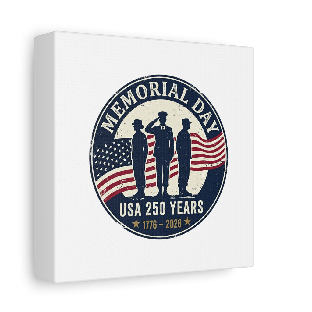 Memorial Day USA 250 Canvas | 1776–2026 Vintage Distressed Americana