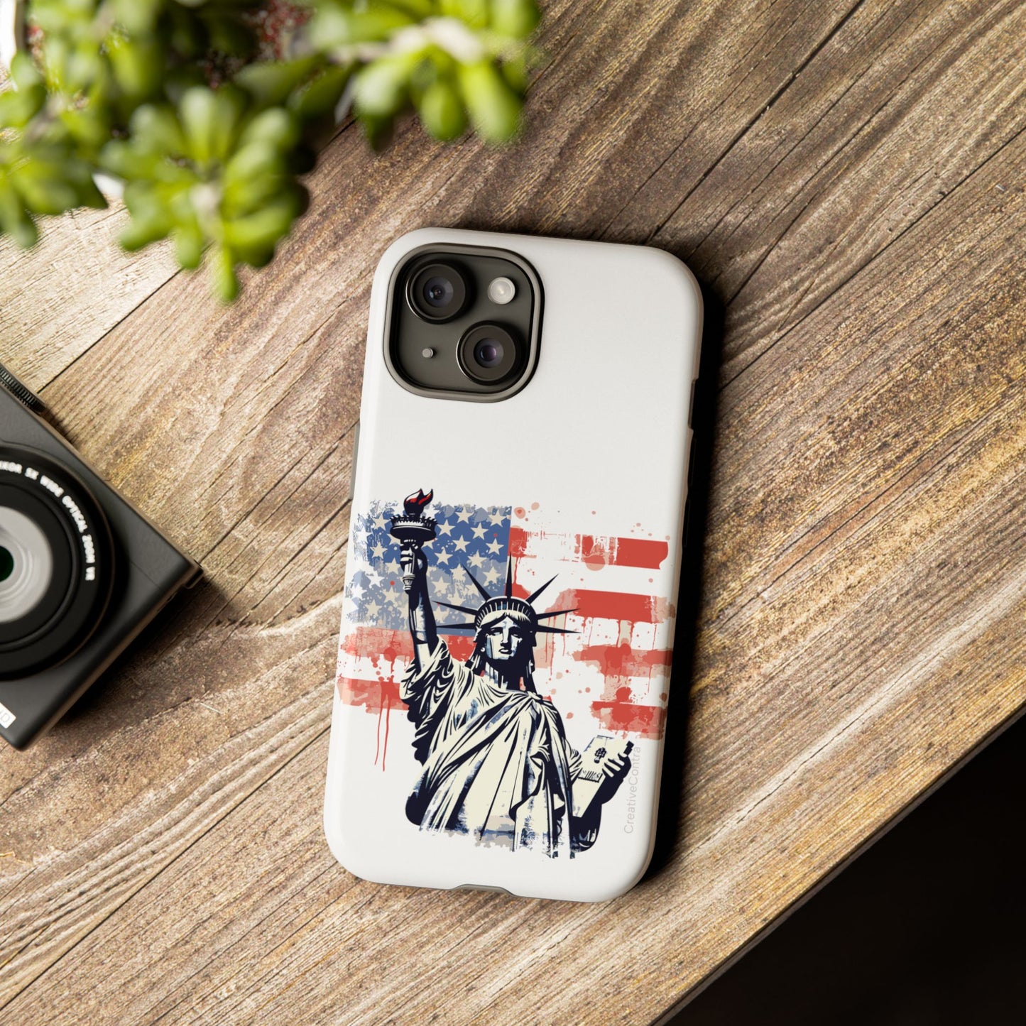 Statue of Liberty Phone Case, Tough Cases, USA Flag Design, Patriotic Phone Accessory, Gift for Independence Day, Memorial Day
