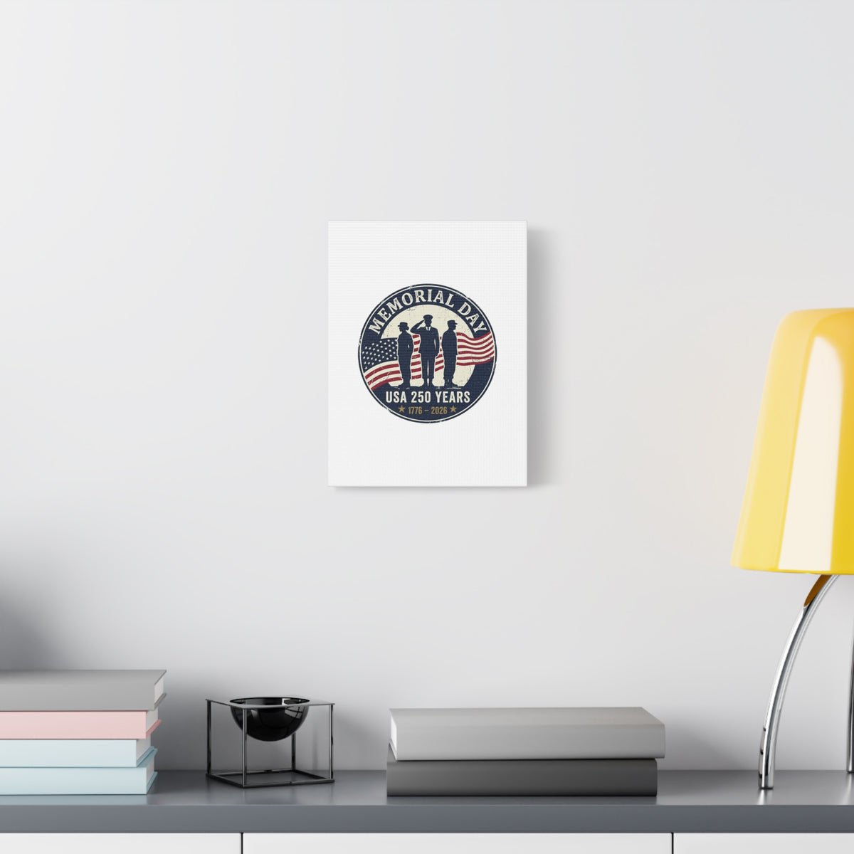 Memorial Day USA 250 Canvas | 1776–2026 Vintage Distressed Americana