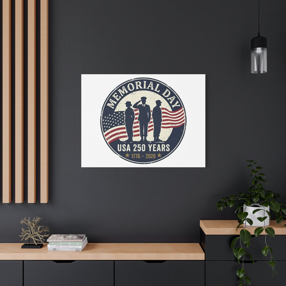 Memorial Day USA 250 Canvas | 1776–2026 Vintage Distressed Americana