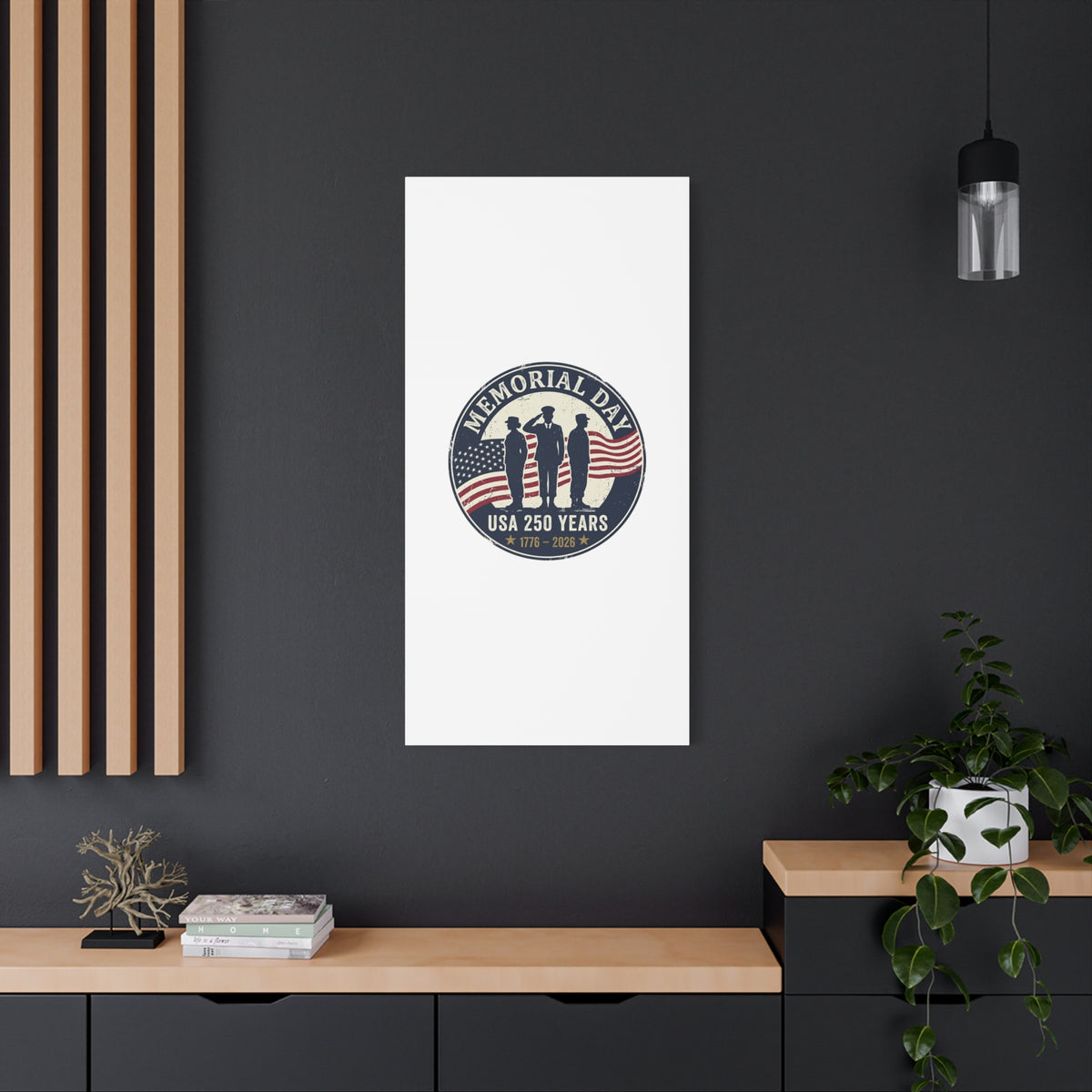 Memorial Day USA 250 Canvas | 1776–2026 Vintage Distressed Americana