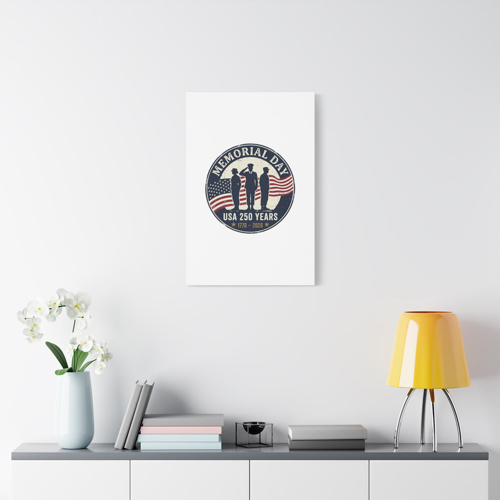 Memorial Day USA 250 Canvas | 1776–2026 Vintage Distressed Americana