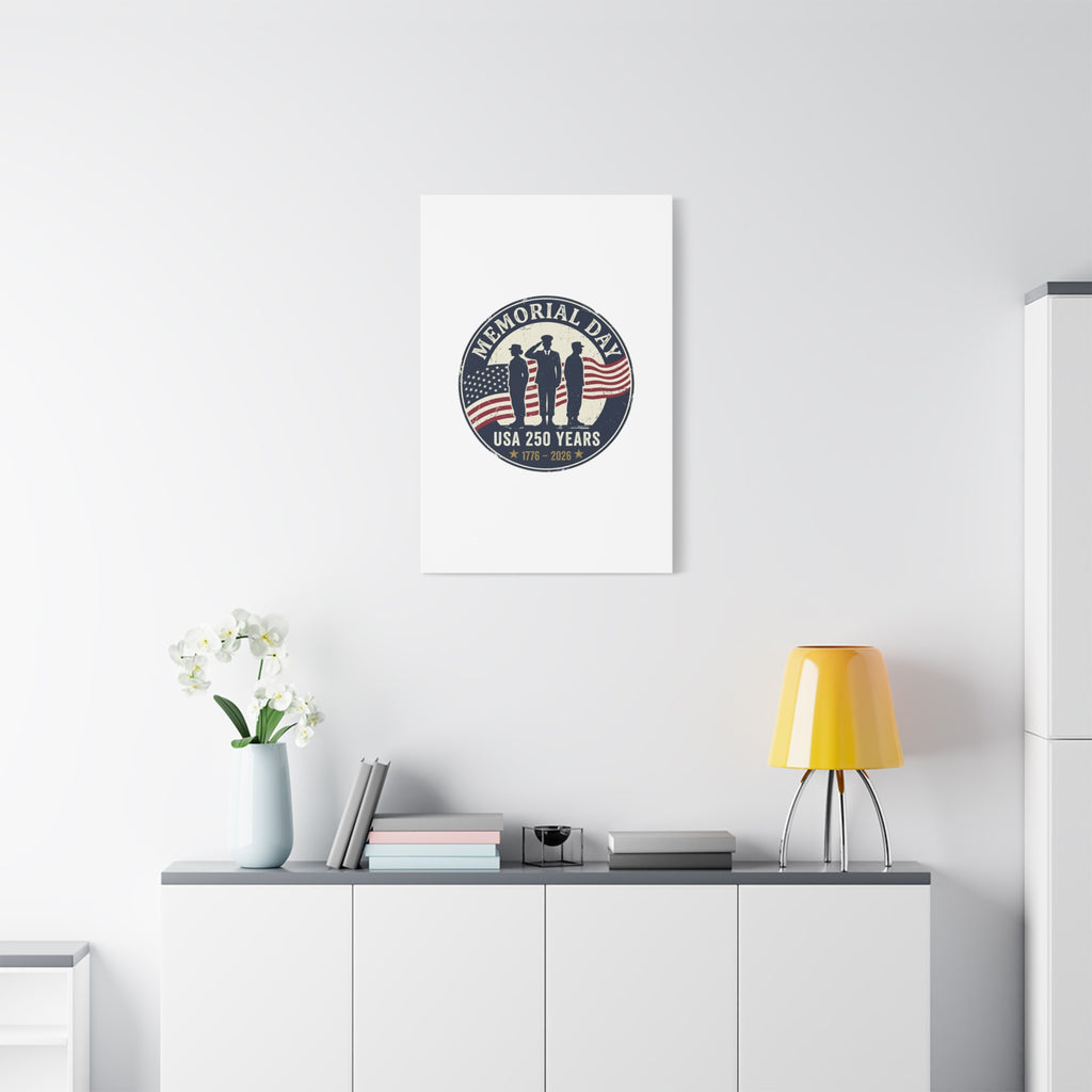 Memorial Day USA 250 Canvas | 1776–2026 Vintage Distressed Americana