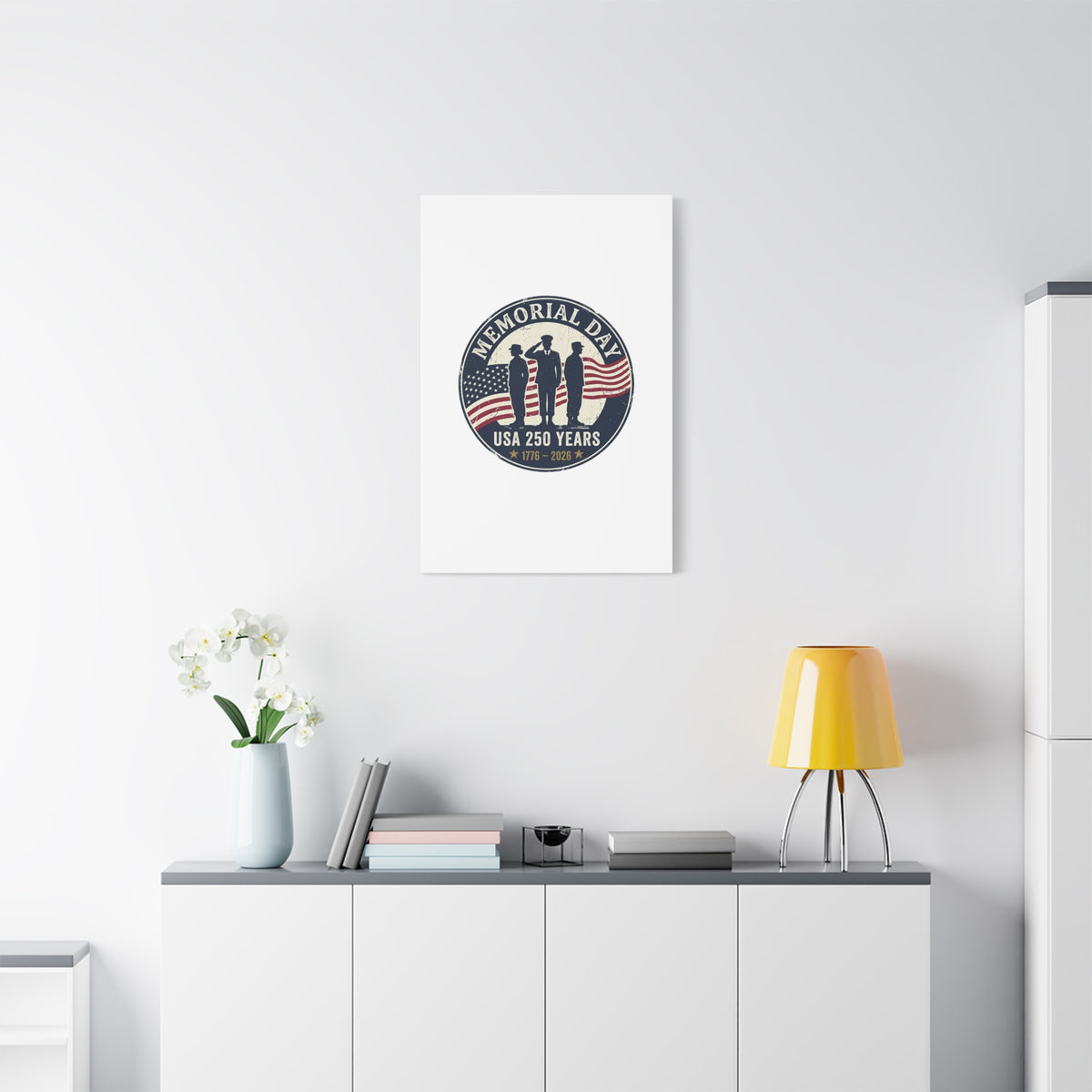Memorial Day USA 250 Canvas | 1776–2026 Vintage Distressed Americana