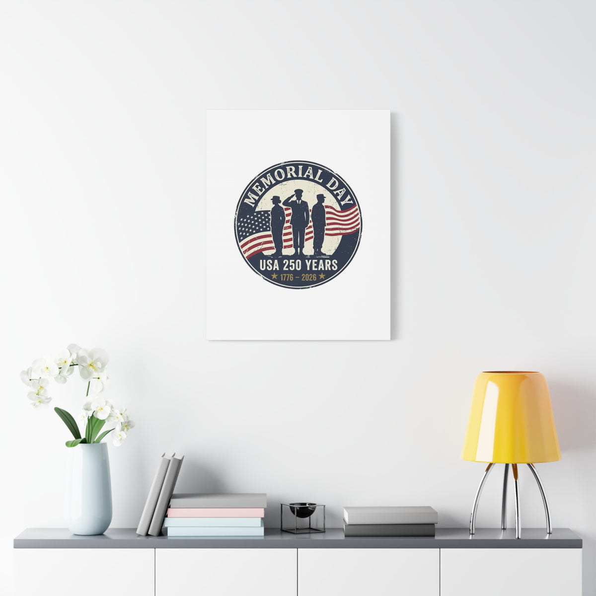 Memorial Day USA 250 Canvas | 1776–2026 Vintage Distressed Americana