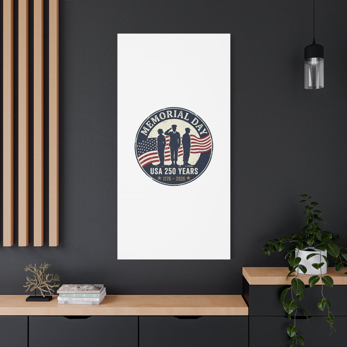 Memorial Day USA 250 Canvas | 1776–2026 Vintage Distressed Americana