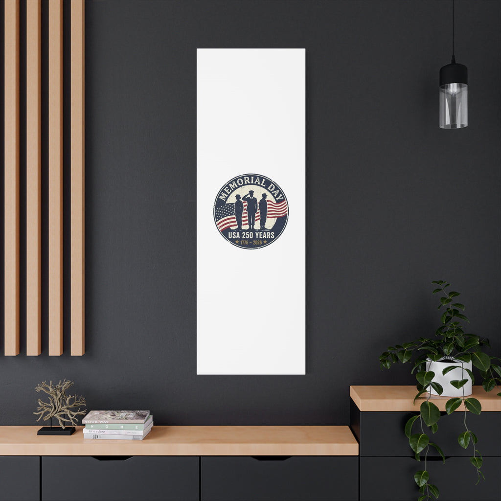 Memorial Day USA 250 Canvas | 1776–2026 Vintage Distressed Americana