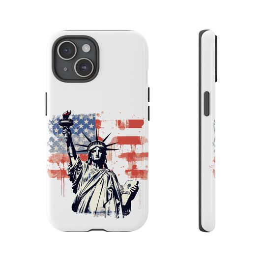 Statue of Liberty Phone Case, Tough Cases, USA Flag Design, Patriotic Phone Accessory, Gift for Independence Day, Memorial Day