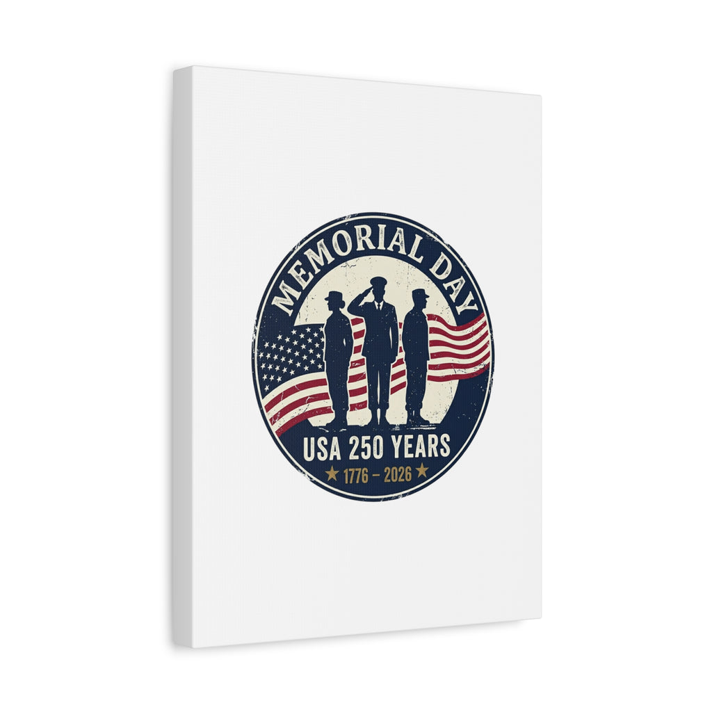 Memorial Day USA 250 Canvas | 1776–2026 Vintage Distressed Americana