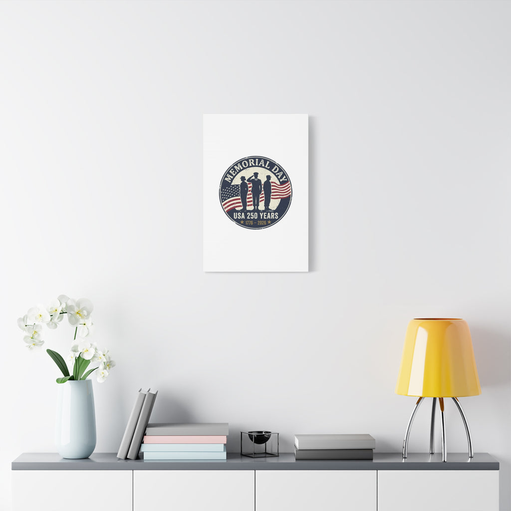 Memorial Day USA 250 Canvas | 1776–2026 Vintage Distressed Americana