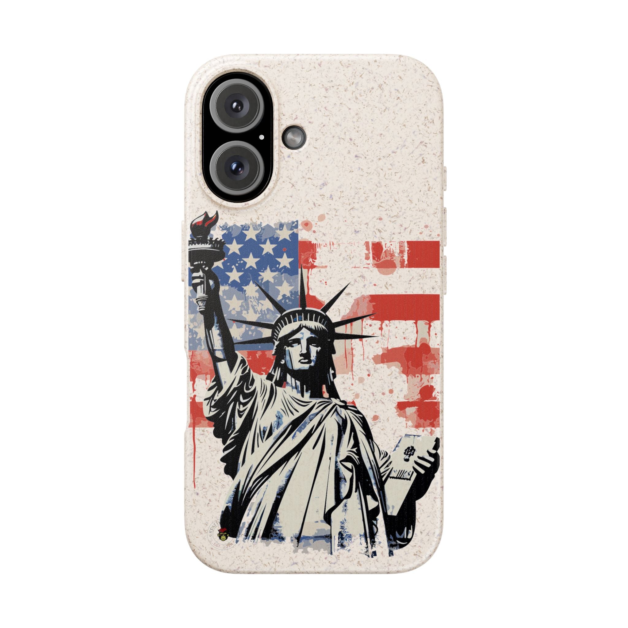 Liberty Statue Biodegradable Phone Case – American Flag Eco iPhone Cover