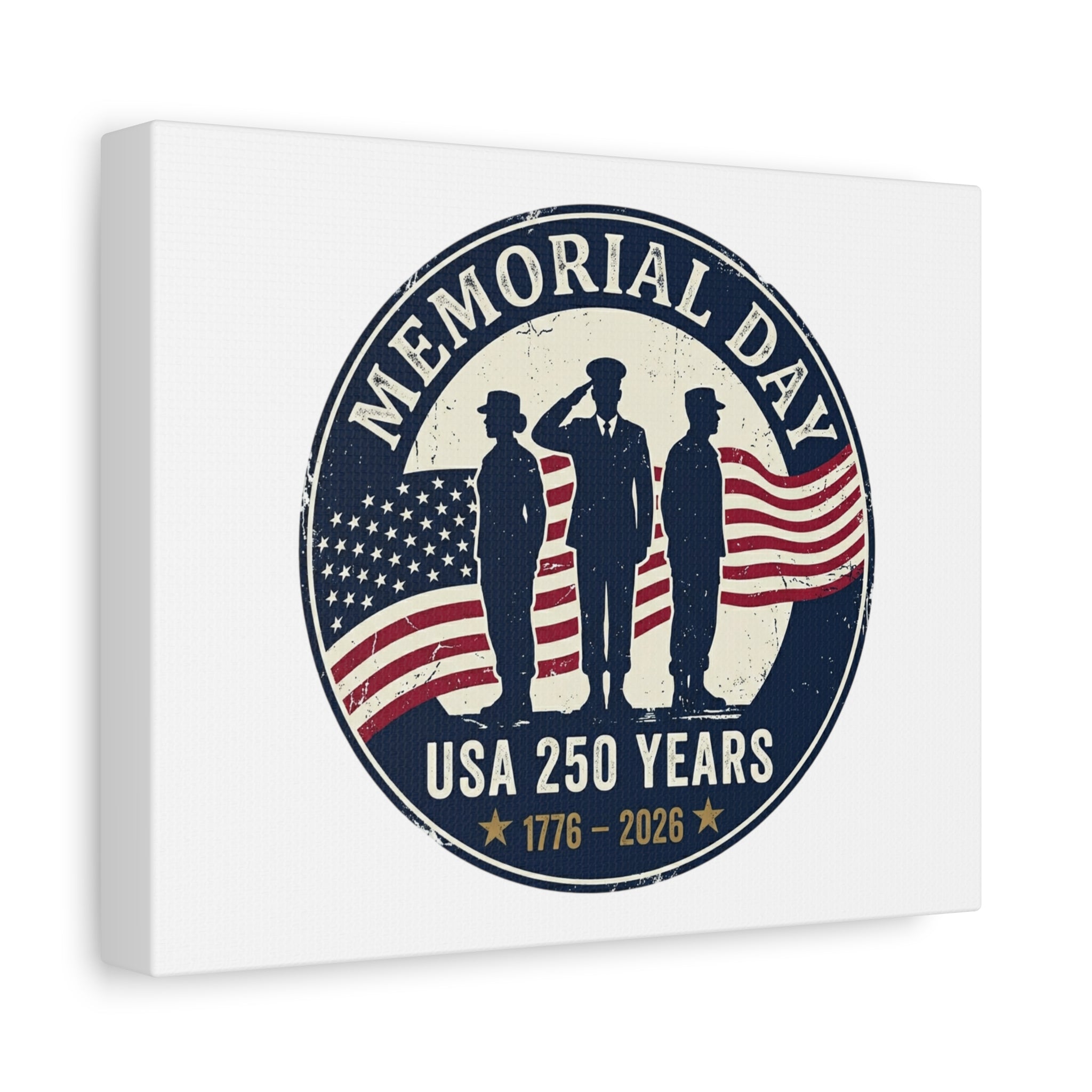 Memorial Day USA 250 Canvas | 1776–2026 Vintage Distressed Americana