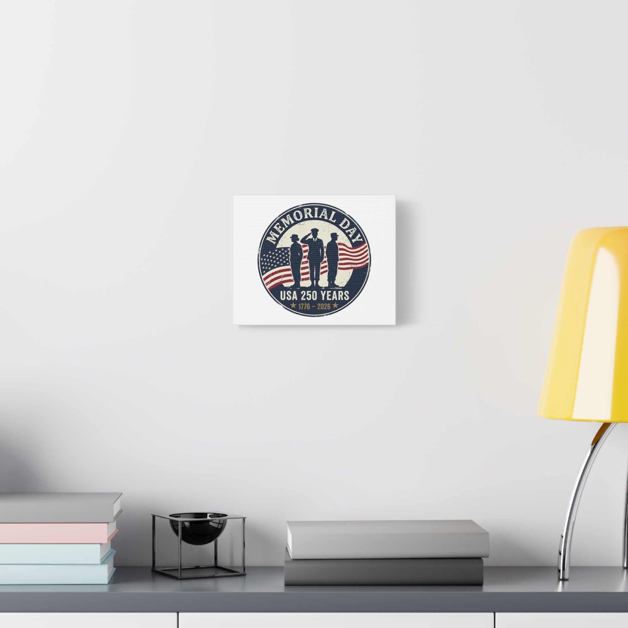 Memorial Day USA 250 Canvas | 1776–2026 Vintage Distressed Americana