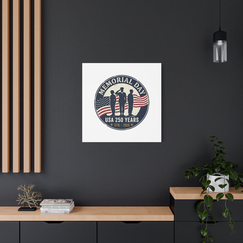 Memorial Day USA 250 Canvas | 1776–2026 Vintage Distressed Americana