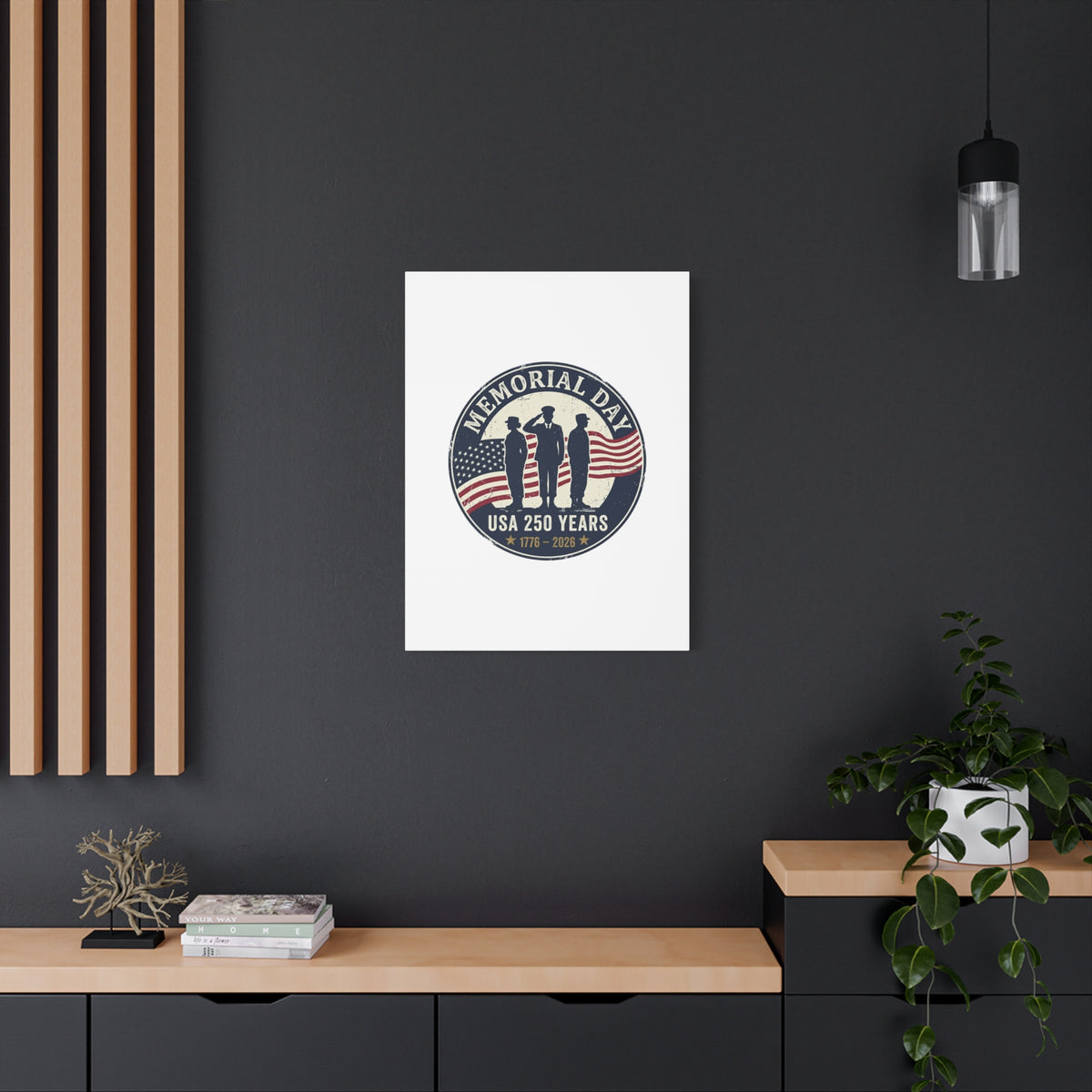 Memorial Day USA 250 Canvas | 1776–2026 Vintage Distressed Americana