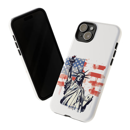 Statue of Liberty Phone Case, Tough Cases, USA Flag Design, Patriotic Phone Accessory, Gift for Independence Day, Memorial Day