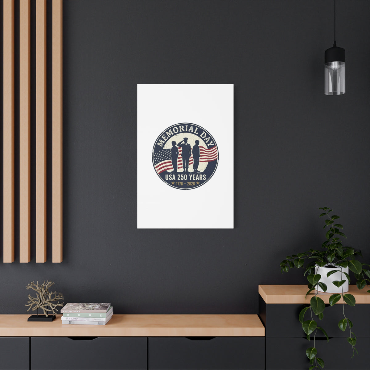 Memorial Day USA 250 Canvas | 1776–2026 Vintage Distressed Americana