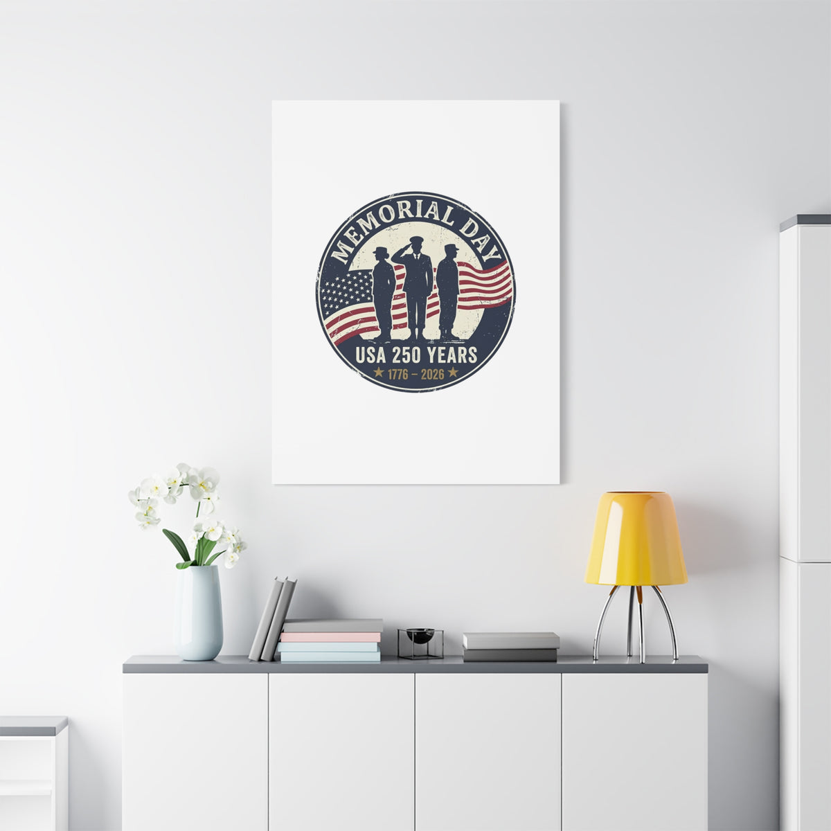 Memorial Day USA 250 Canvas | 1776–2026 Vintage Distressed Americana