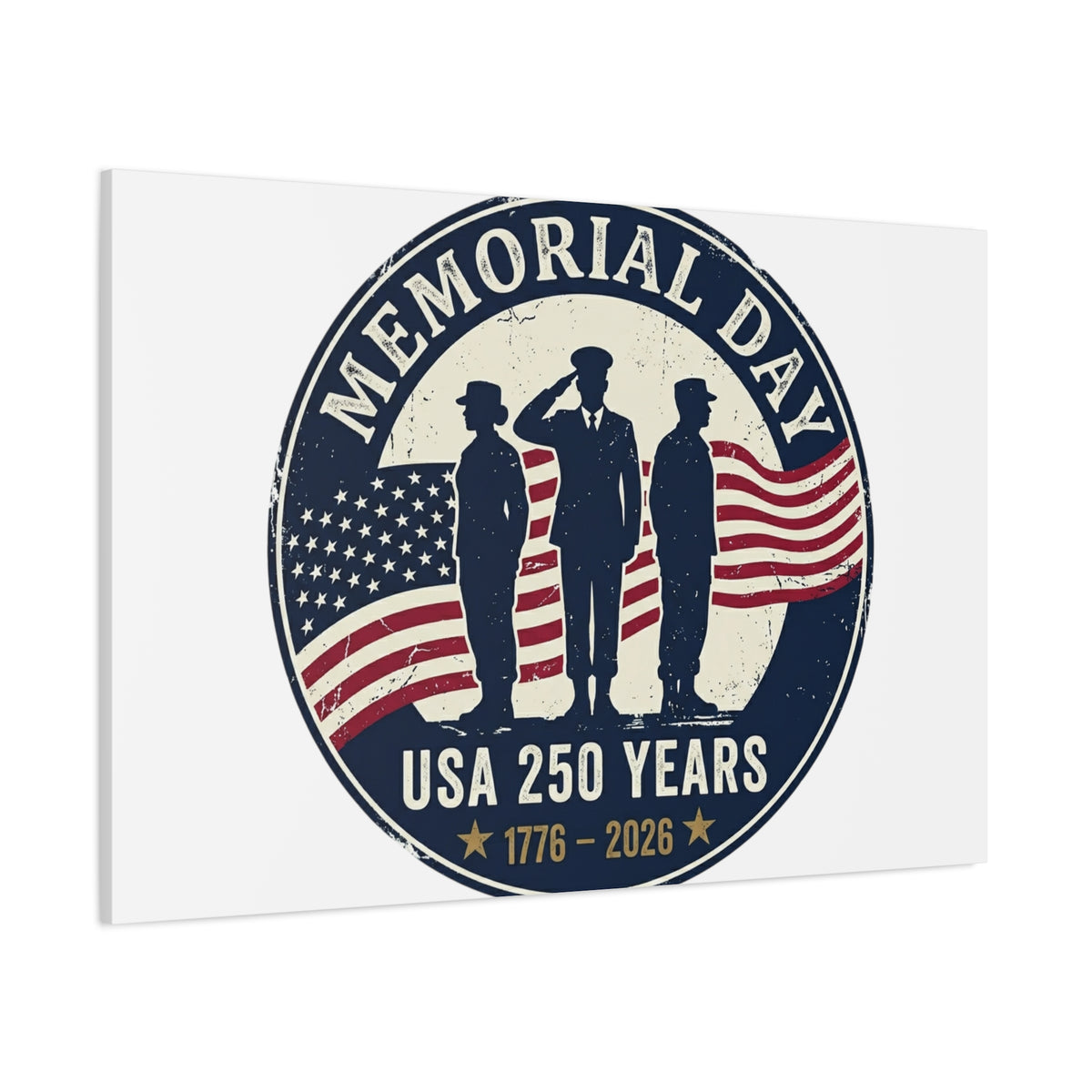 Memorial Day USA 250 Canvas | 1776–2026 Vintage Distressed Americana