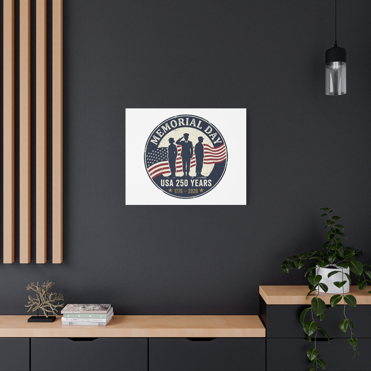 Memorial Day USA 250 Canvas | 1776–2026 Vintage Distressed Americana