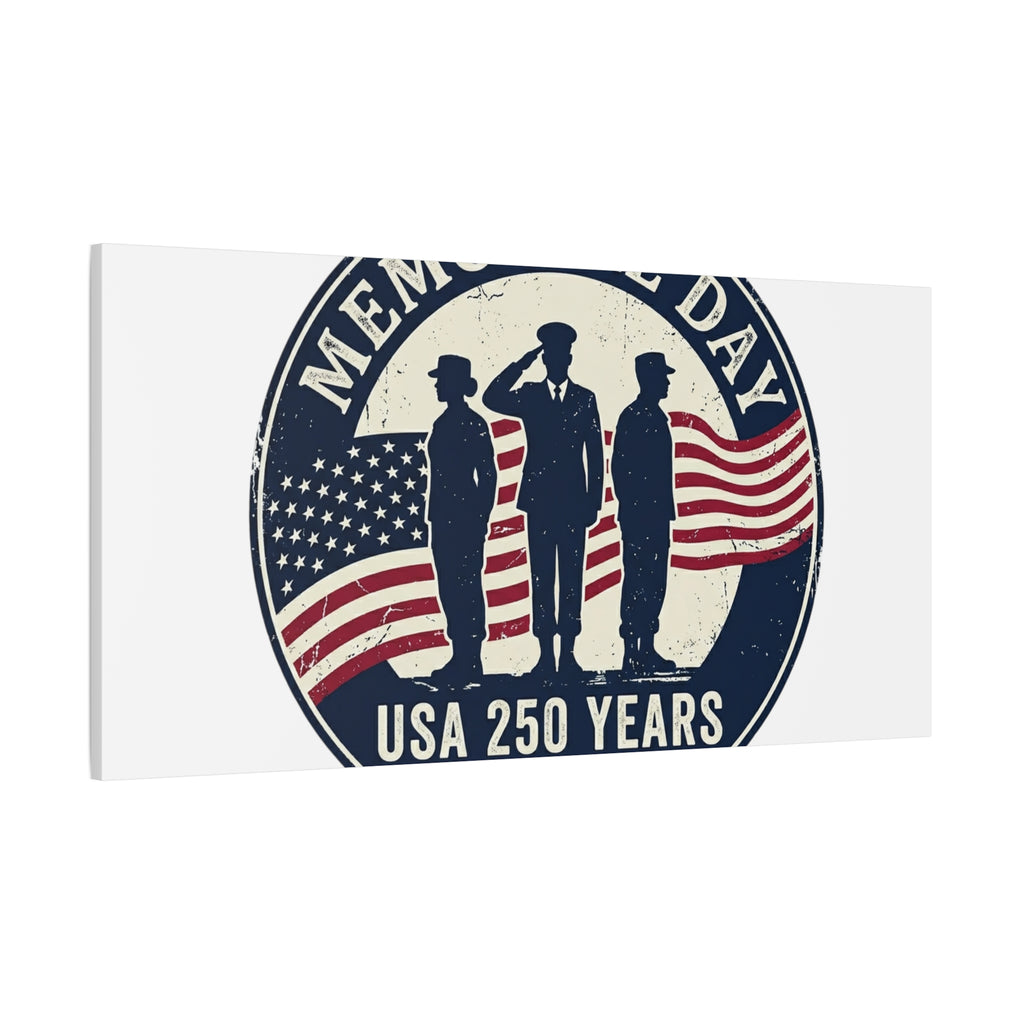 Memorial Day USA 250 Canvas | 1776–2026 Vintage Distressed Americana