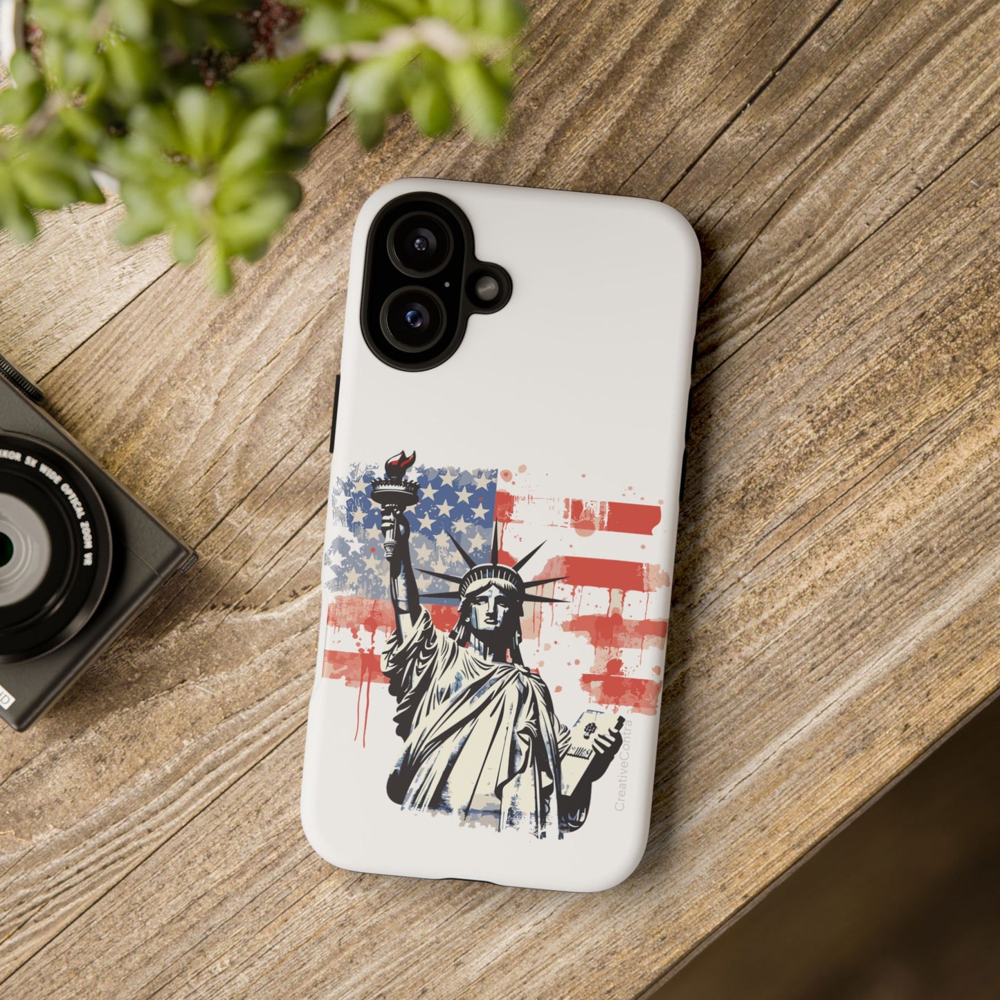 Statue of Liberty Phone Case, Tough Cases, USA Flag Design, Patriotic Phone Accessory, Gift for Independence Day, Memorial Day
