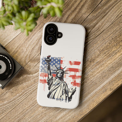Statue of Liberty Phone Case, Tough Cases, USA Flag Design, Patriotic Phone Accessory, Gift for Independence Day, Memorial Day