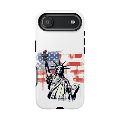 Statue of Liberty Phone Case, Tough Cases, USA Flag Design, Patriotic Phone Accessory, Gift for Independence Day, Memorial Day