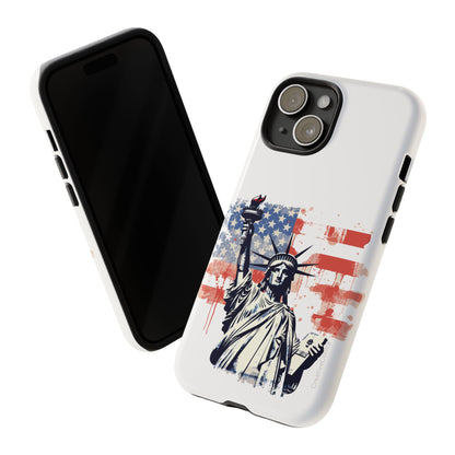 Statue of Liberty Phone Case, Tough Cases, USA Flag Design, Patriotic Phone Accessory, Gift for Independence Day, Memorial Day