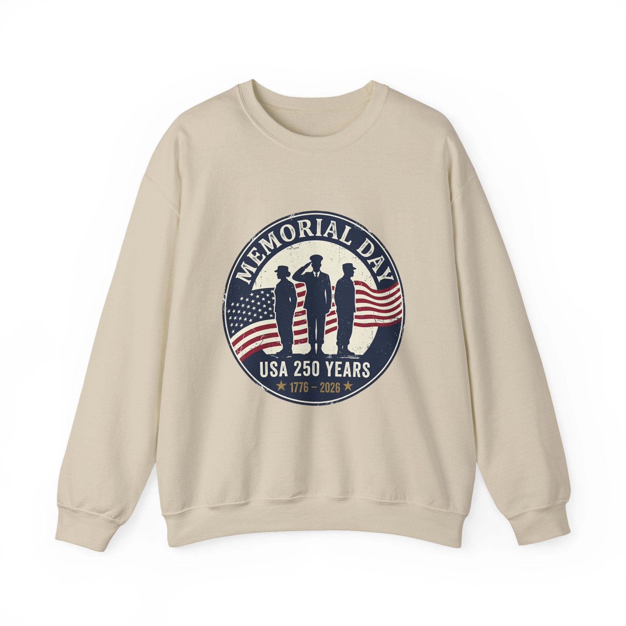 Memorial Day USA 250 Crewneck Sweatshirt | 1776–2026 Vintage Distressed Patriotic