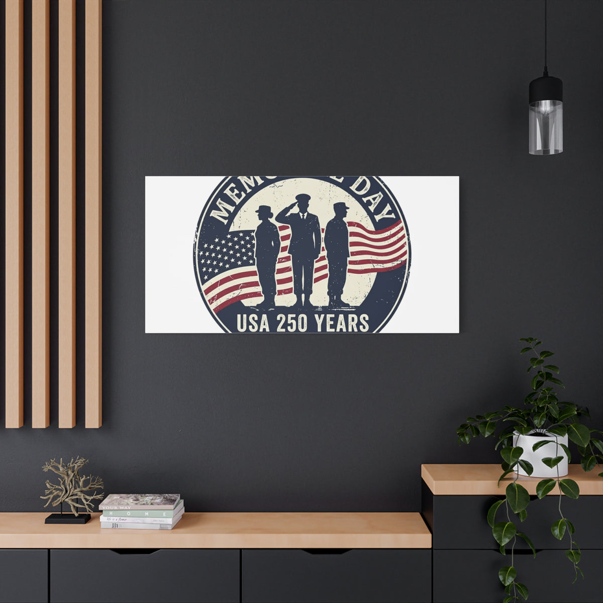Memorial Day USA 250 Canvas | 1776–2026 Vintage Distressed Americana