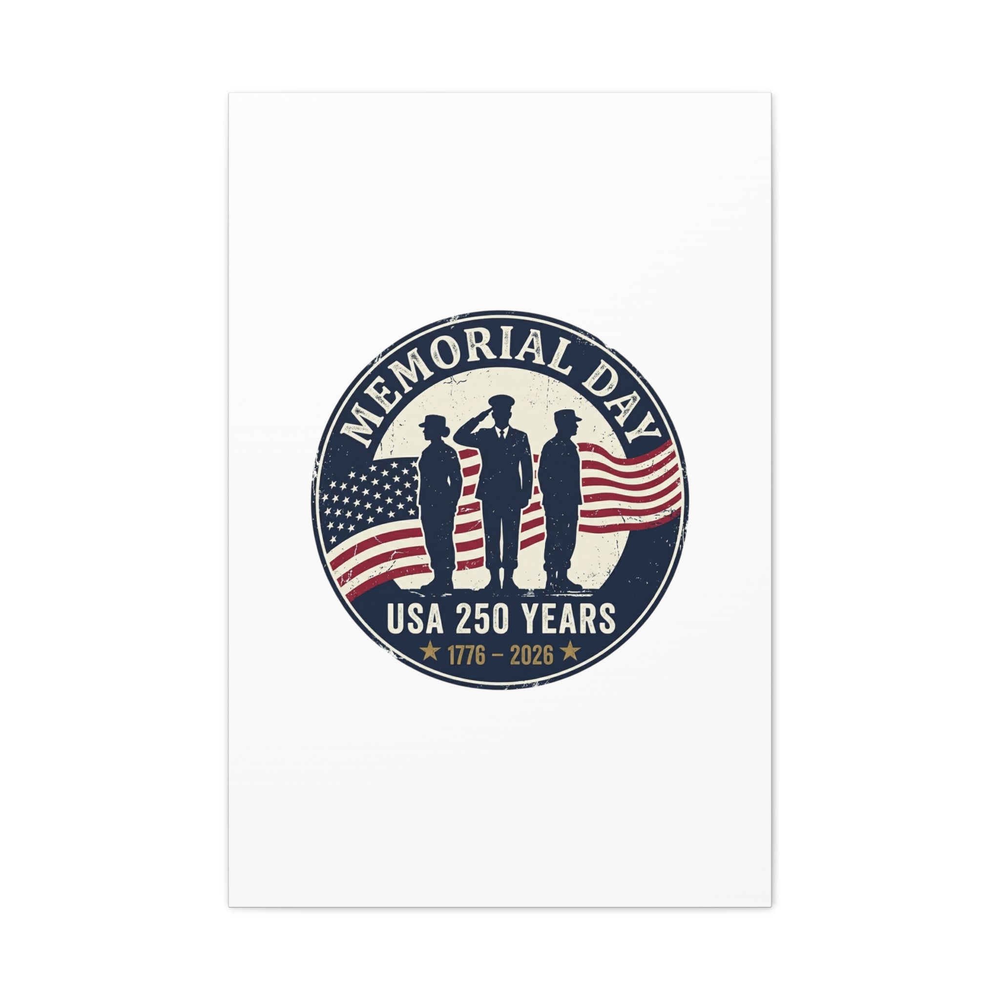 Memorial Day USA 250 Canvas | 1776–2026 Vintage Distressed Americana