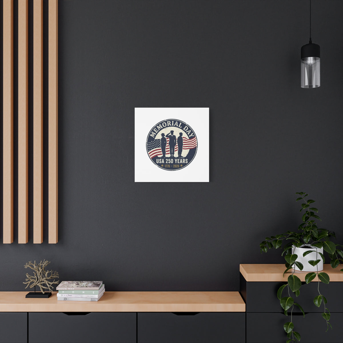 Memorial Day USA 250 Canvas | 1776–2026 Vintage Distressed Americana