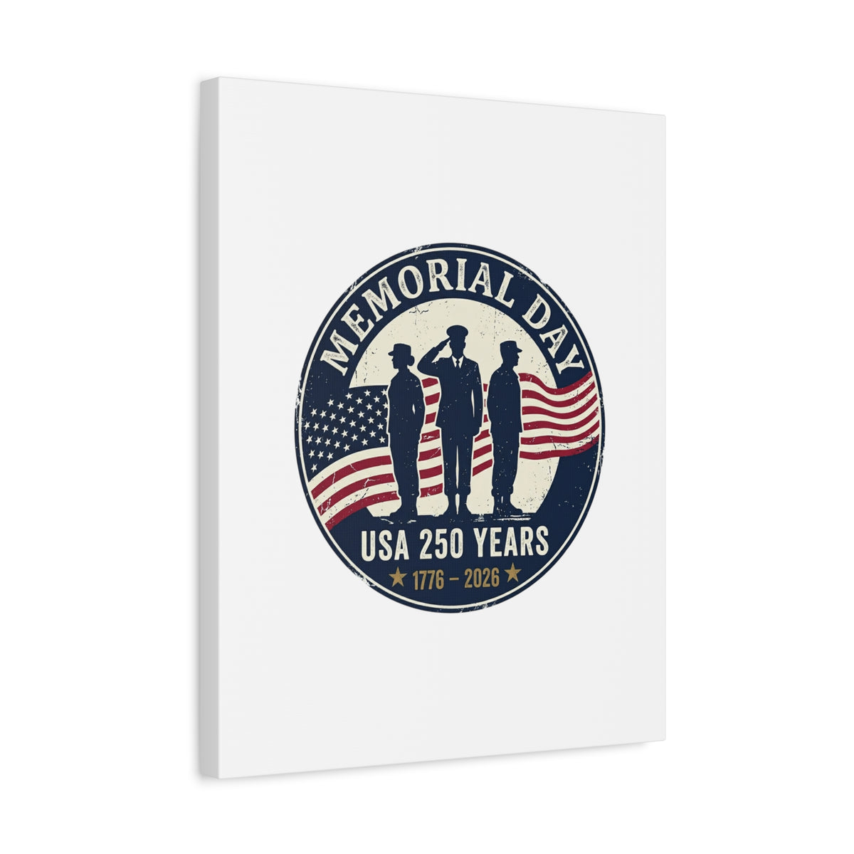 Memorial Day USA 250 Canvas | 1776–2026 Vintage Distressed Americana