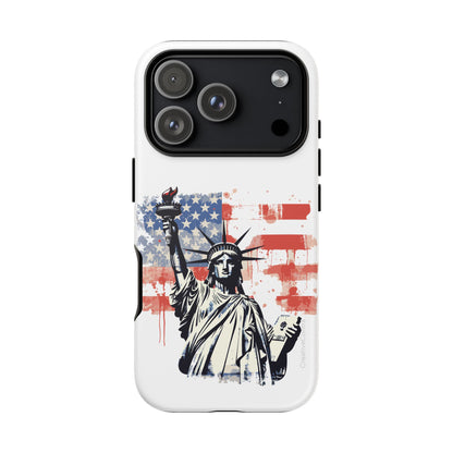 Statue of Liberty Phone Case, Tough Cases, USA Flag Design, Patriotic Phone Accessory, Gift for Independence Day, Memorial Day